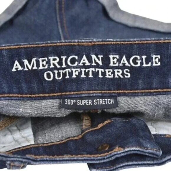 American Eagle Hi-Rise Shortie Jean Shorts Dark Wash AEO Denim Size 0 - Picture 5 of 10